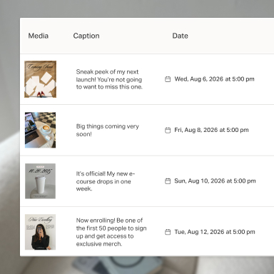 A batch of social posts scheduled together in Planoly.