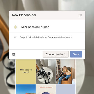 Content placeholders mapped out in the Planoly calendar.