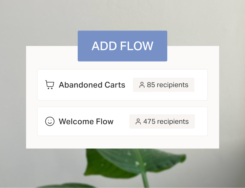 Abandoned Cart and Welcome Flow email automations in Planoly.