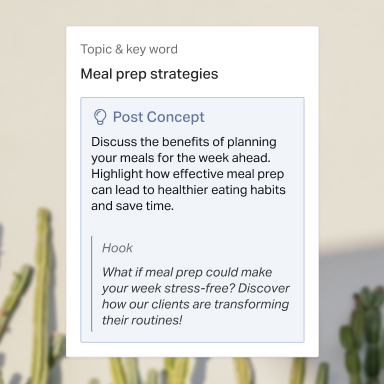 Three content ideas generated from the supplied brand inputs.