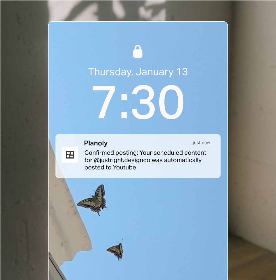 Instagram content being planned in the Planoly mobile app.