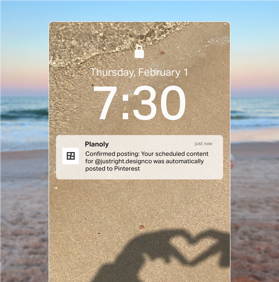 Pinterest content being planned in the Planoly mobile app.