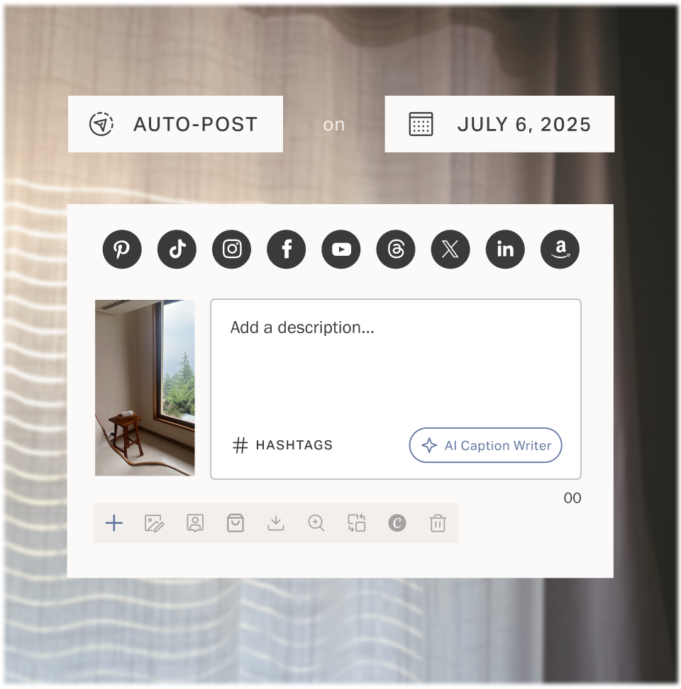 A Pinterest Pin being repurposed across social channels.