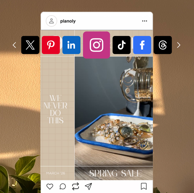 A social post preview shown for several publishing channels.